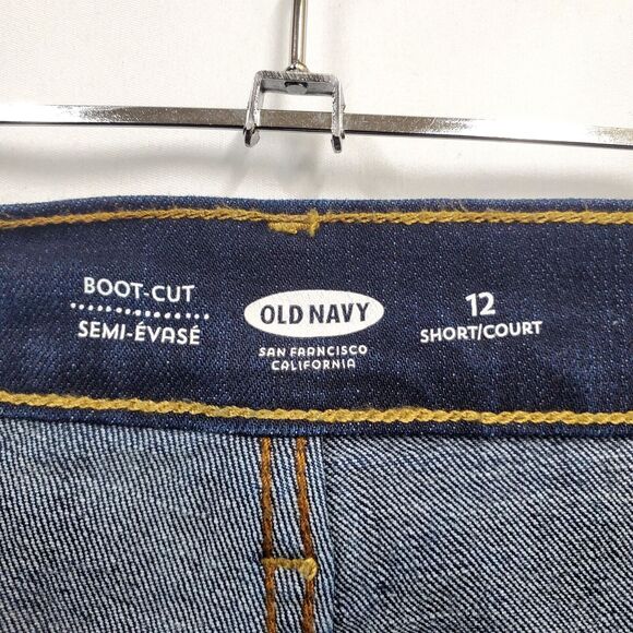 Old Navy Kicker Boot-Cut Mid Rise Blue Jeans Womens 12 Short Denim Pants 32X29.5 - Picture 3 of 9